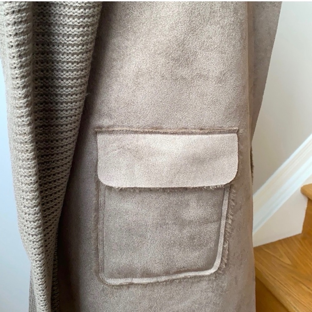 Anthropologie Faux Fur Piper Sweater Coat - Taupe - Picture 8 of 10